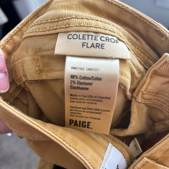 NWT Paige Colette Crop Flare Jeans Sz 26 Dandelion - Picture 6 of 13